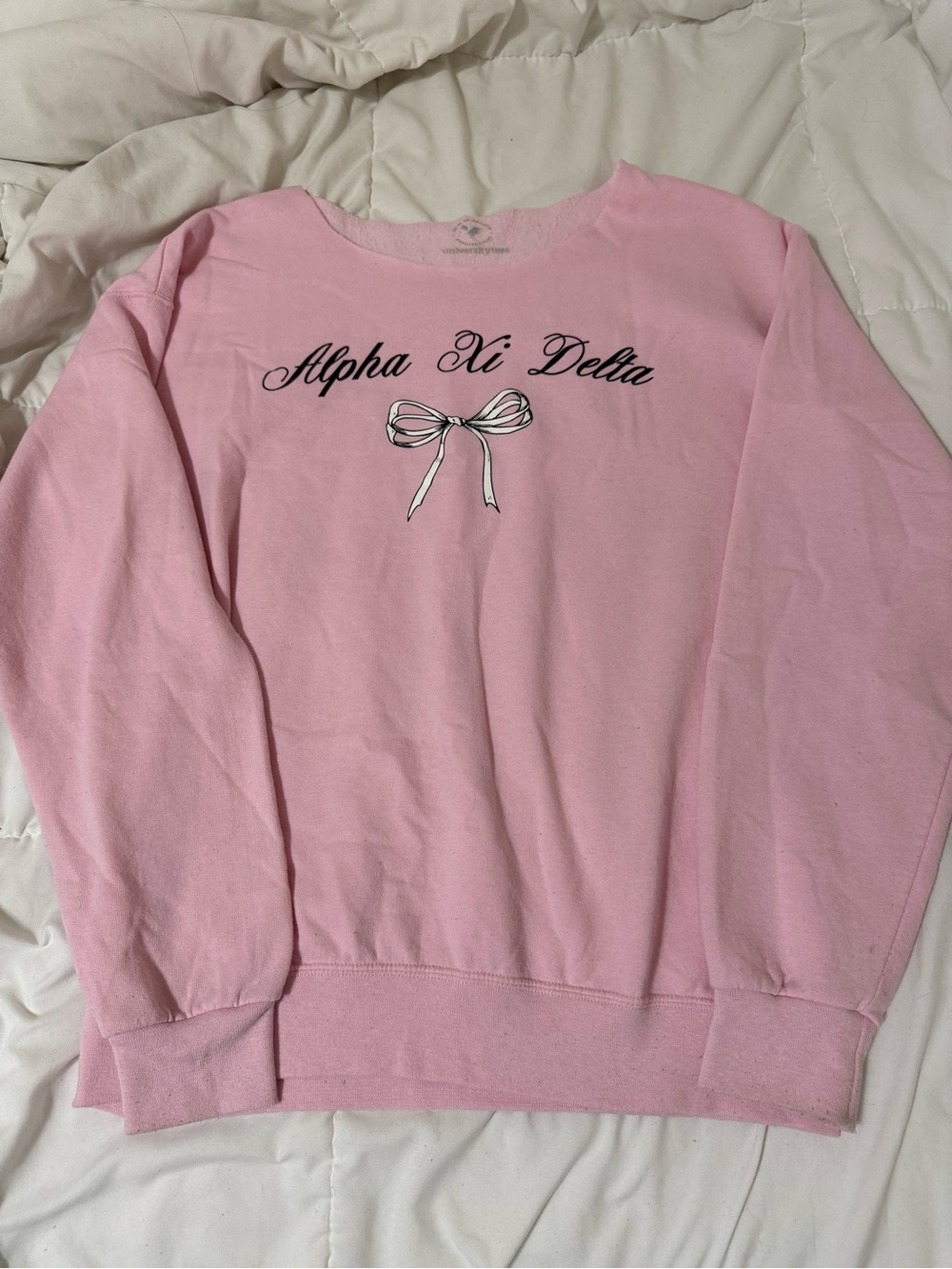 Alpha Xi Delta Pink Bow Pullover Sweatshirt